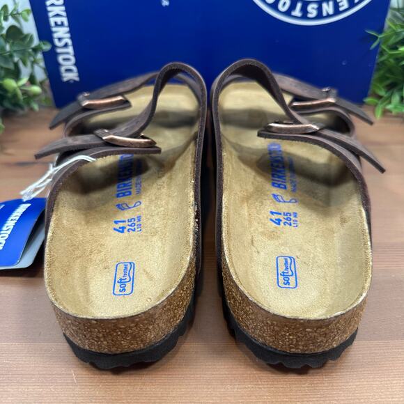 Birkenstock Arizona Soft Footbed Oiled Leather Habana Sandals Size 41 US W10/M8 - Picture 7 of 11